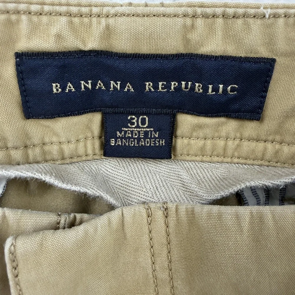 Banana Republic Cargo Shorts Mens 30 Beige Flat‎ Front 11 Inseam Utility Casual